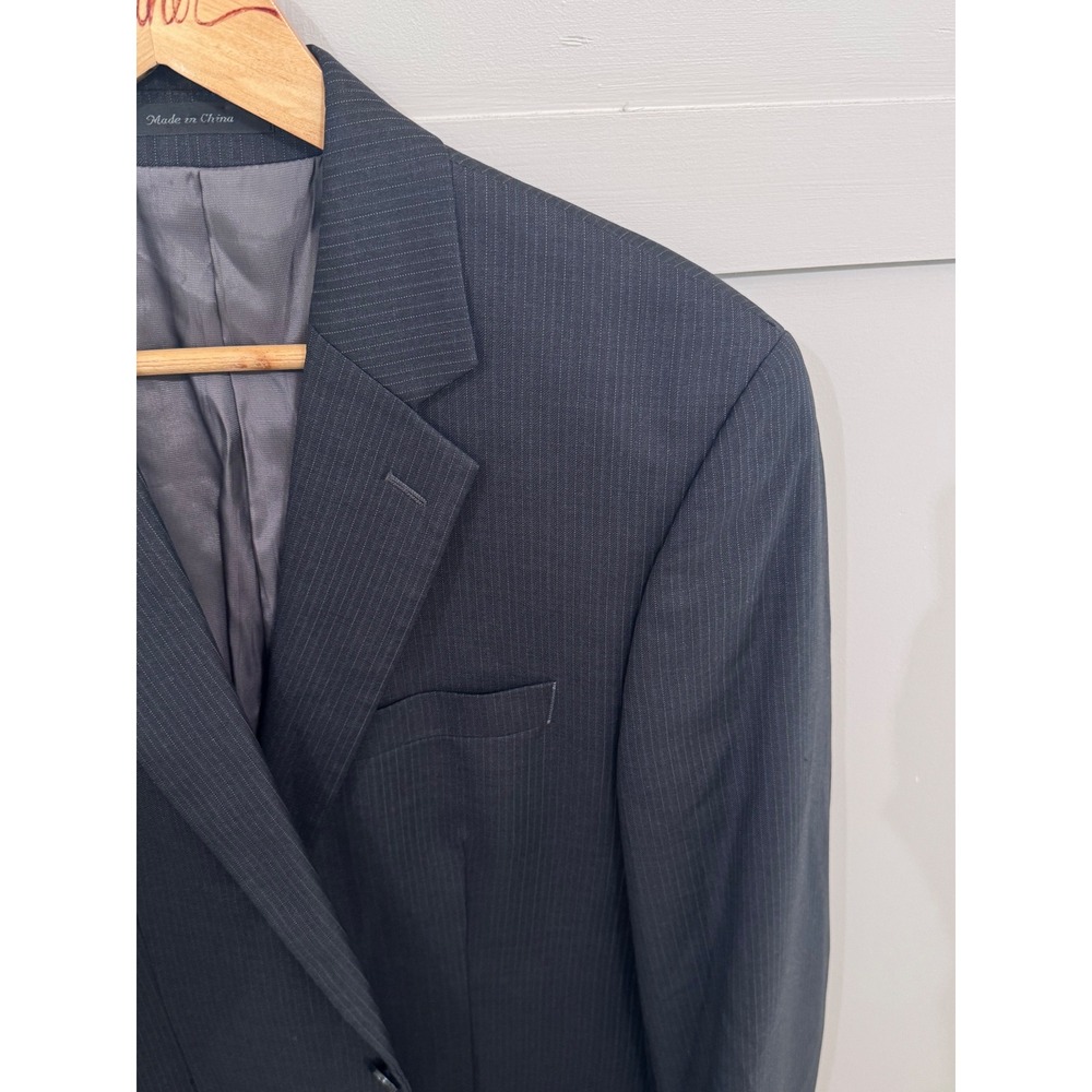 Michael Kors Mens 40R dark grey Pinstripe 100% Wool 2-Button Blazer Suit Jacket